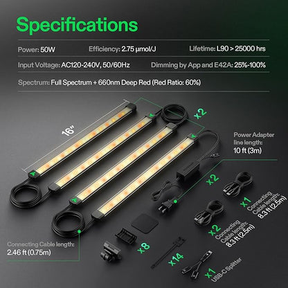 VIVOSUN Lumaray LED Grow Light Bars 16”, Full Spectrum Side Lighting - Image 8