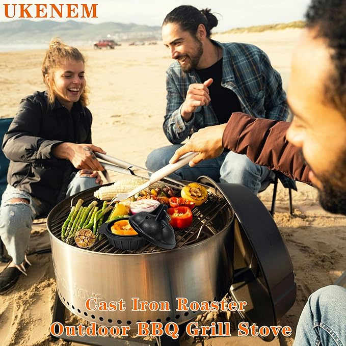 Cast Iron Wood Stove Cooking Bundle, 1.4Qt Steamer/Humidifier + Garlic Roaster - Image 7