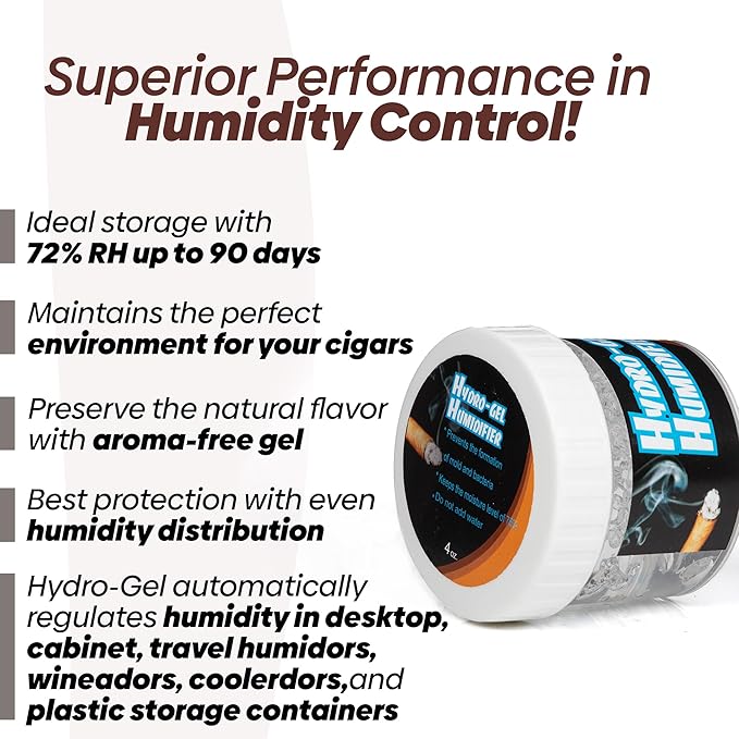 Hydro-Gel Cigar Humidor Humidifier 4oz Jar Convenient & Easy All In One Solution - Image 6