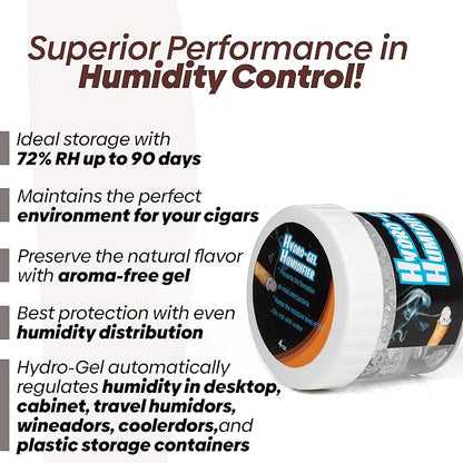 Hydro-Gel Cigar Humidor Humidifier 4oz Jar Convenient & Easy All In One Solution - Image 6