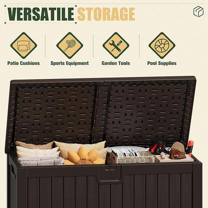 JUMMICO 250 Gallon Outdoor Resin Deck Box - Image 3