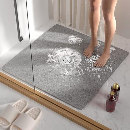 Square Shower Mat Set 2 Piece, Super Non Slip Shower Mats by LYGLIGH