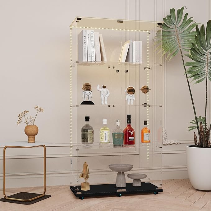 Yoluckea 4 Tiers Glass Display Cabinet - Image 7