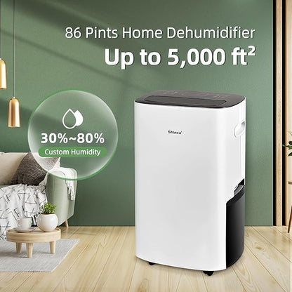 Shinco 86 Pints Dehumidifier for Home and Basements, 5000 Sq.Ft Dehumidifiers - Image 2