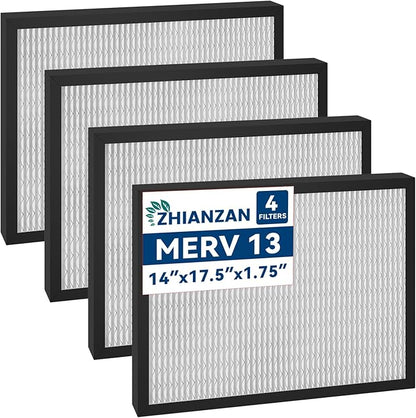 4 Packs 14 x 17.5 x1.75 MERV 13 Replacement Dehumidifier Filter by ZHIANZAN