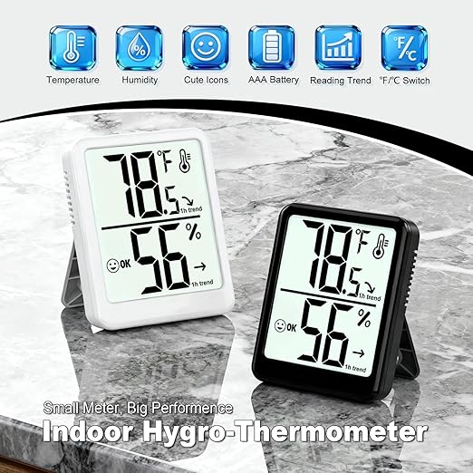 Room Thermometer Indoor Hygrometer Humidity Meter Gauge Digital Temperature and - Image 3