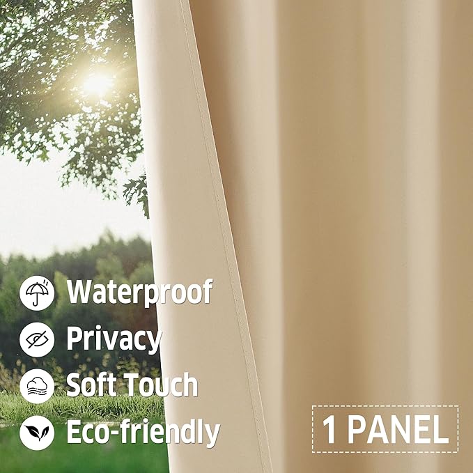 RYB HOME Outdoor Curtains for Patio Waterproof Tab Top Block Sunlight Thermal - Image 4