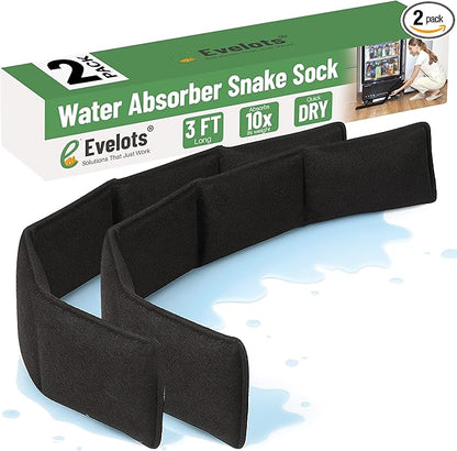 Evelots Water Absorber Snake Sock -2 Pack-Reusable Water Barrier by Evelots