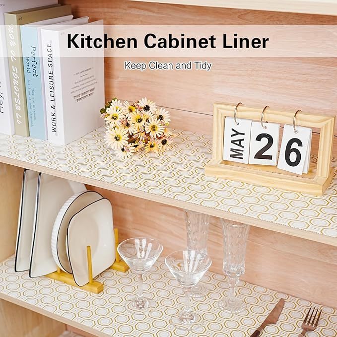 Drawer and Shelf Liner for Kitchen Cabinet, Non-Adhesive Cabinet Liner 12in x - Image 5
