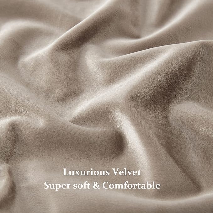 BULBUL Taupe Velvet Curtains 102 inches Long: Luxury Elegant Living Room Curtain - Image 6