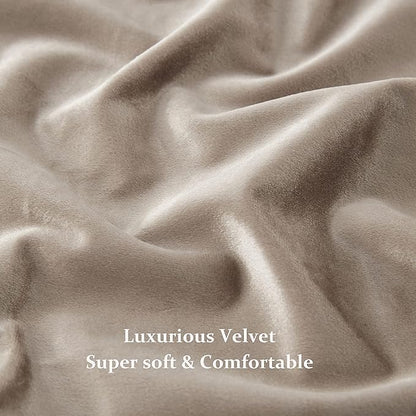 BULBUL Taupe Velvet Curtains 102 inches Long: Luxury Elegant Living Room Curtain - Image 6