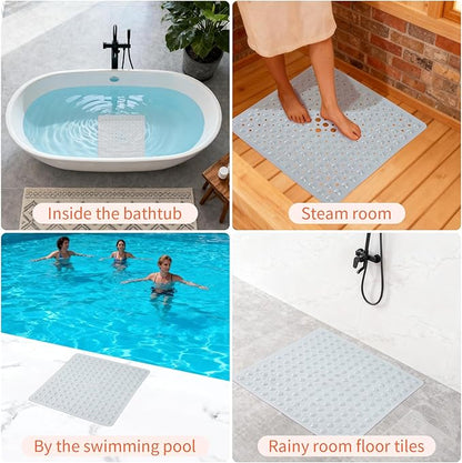 Anti-Slip Bathtub Shower mat, 20.8×20.8（Approximately 53×53cm） inch Soft - Image 6
