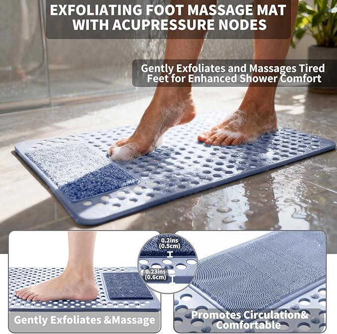 Bath Tub Shower Mat with Soft Shower Foot Scrubber Mat - Image 6