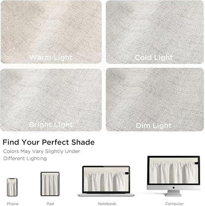 CUCRAF Linen 100% Blackout Curtains 90 Inch Length 2 Panels Set, Back Tab and - Image 5