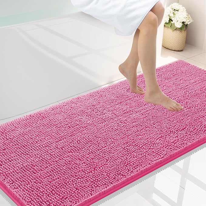 Smiry Luxury Chenille Bathroom Rugs 59x24, Extra Soft and Absorbent Shaggy Bath by Smiry