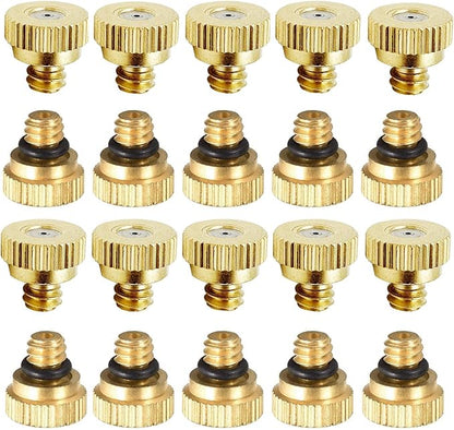 20 Pack Brass Misting Nozzles Tees, Brass Spray Nozzles by RESNSTAR