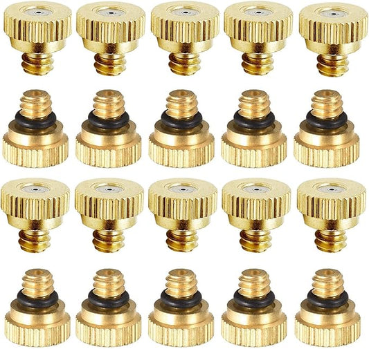 20 Pack Brass Misting Nozzles Tees, Brass Spray Nozzles by RESNSTAR
