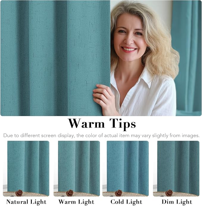 H.VERSAILTEX Linen Blackout Curtains 72 Inches Long 100% Absolutely Blackout - Image 5