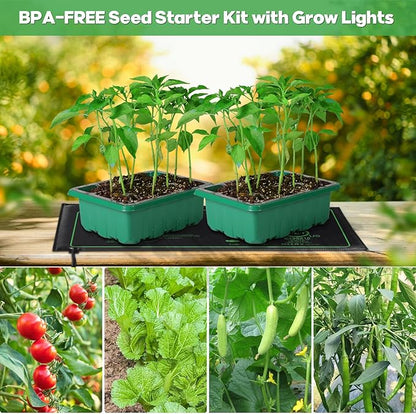 Seed Starter Trays with Grow Lights and Heat Mat, 72 Cells Seed Starter Kit - Image 8