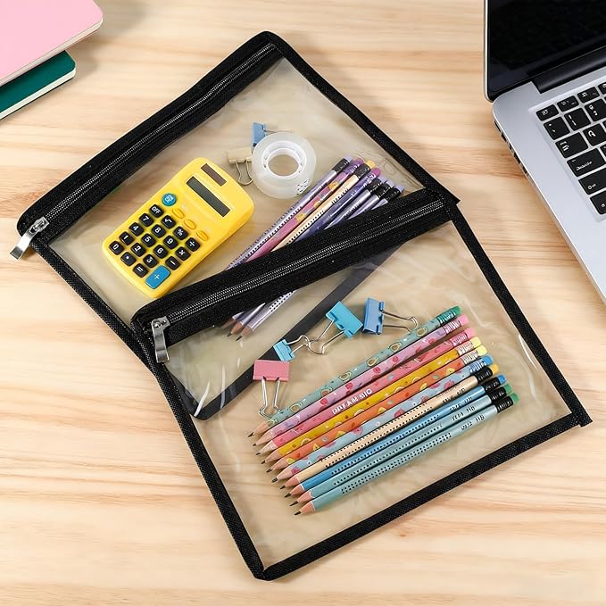 8 Pcs Clear Zipper Pouches, PVC Waterproof Makeup Pouch Envelopes Folder Storage - Image 6