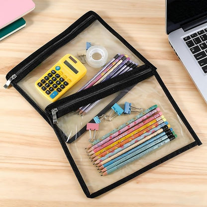 8 Pcs Clear Zipper Pouches, PVC Waterproof Makeup Pouch Envelopes Folder Storage - Image 6