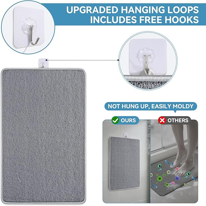 Non Slip Shower Mat Bathtub Mat 16x24 Inch, Quick Dry Bath Mat - Image 7
