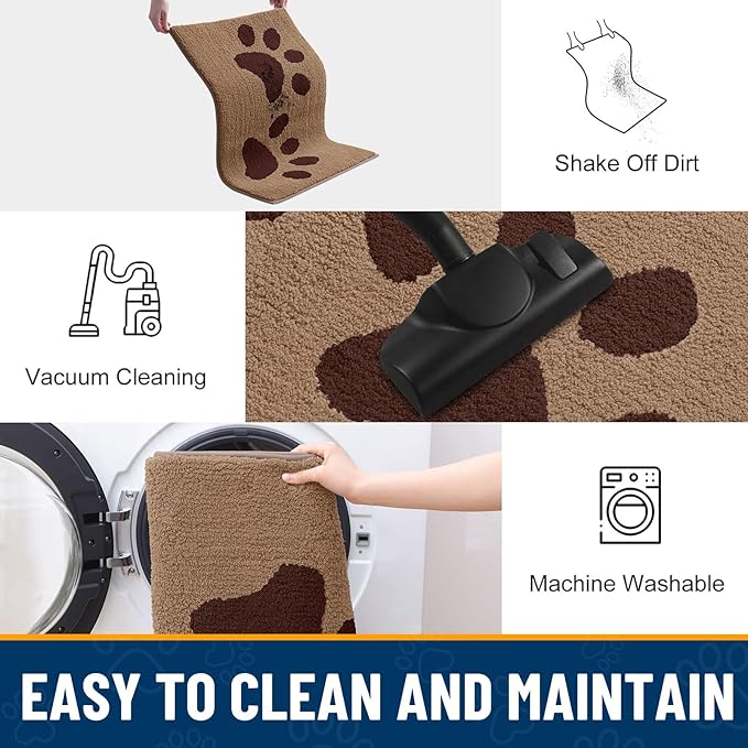 Smiry Dog Door Mat for Muddy Paws, Absorbs Moisture and Dirt, Low-Profile - Image 8