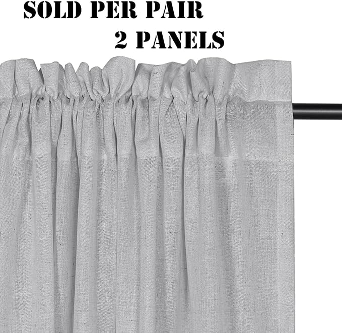 H.VERSAILTEX Light Filtering Linen Textured Curtains - Image 2