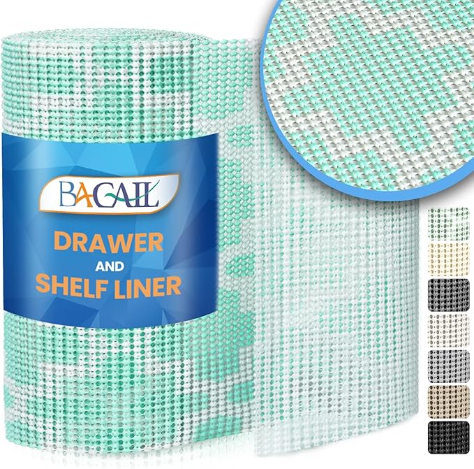 BAGAIL Drawer and Shelf Liner, 17.5 in X 10 Ft Non-Adhesive Shelf Liners by BAGAILBASICS
