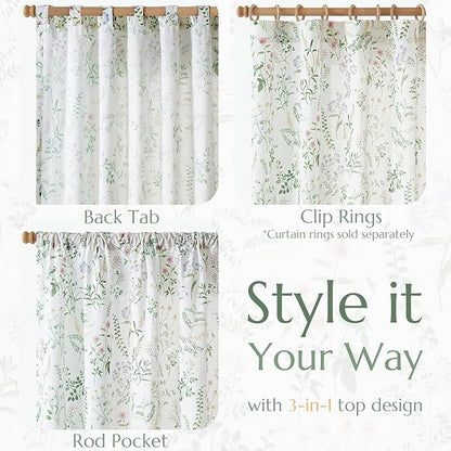 jinchan Floral Linen Blend Curtains - Image 5