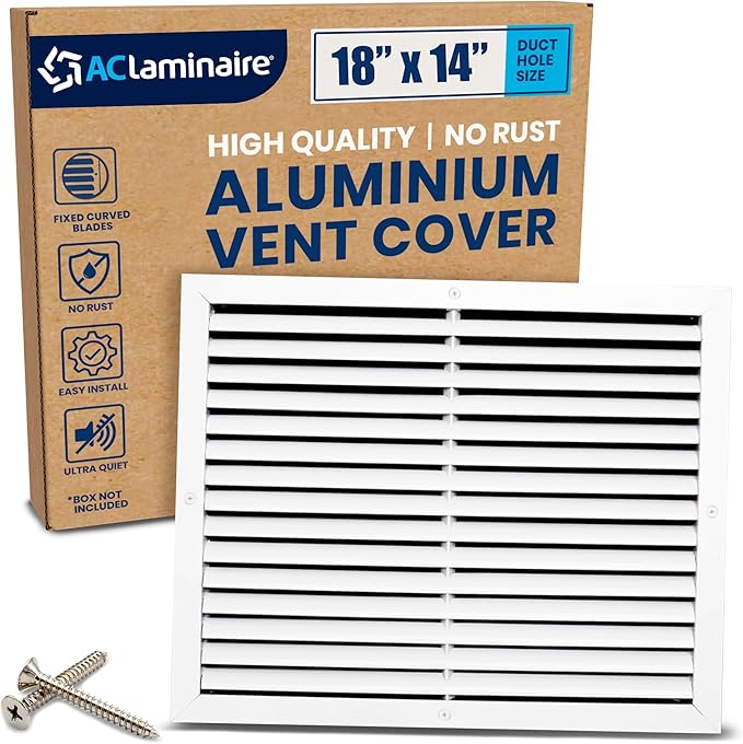 18x4 Inch Air Return Vent Cover Decorative – Premium Aluminum AC Vent Cover by LAMINAIRE