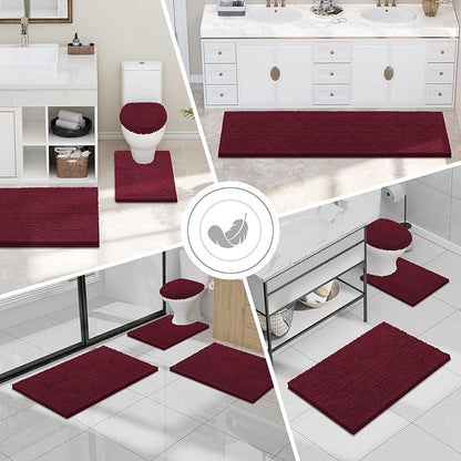 Smiry Luxury Chenille Bathroom Rugs 71x47, Extra Soft and Absorbent Shaggy Bath - Image 7