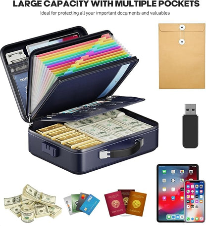Fireproof Document Box, Hard Case Highly Flame-Resistant Fire Proof Waterproof - Image 3