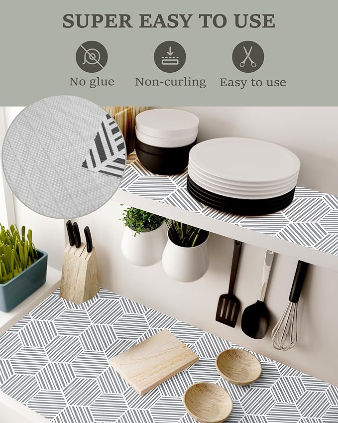 Shelf Liner Drawer Liner for Kitchen Cabinet Non-Adhesive Cabinet Liners - Image 3