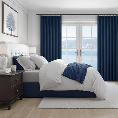 Navy Blue Small Blackout Curtains 54 Inches Length - Image 6