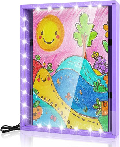 Shadow Box with LED Light Dried Flowers Changeable Artwork Photos Display & - Image 2
