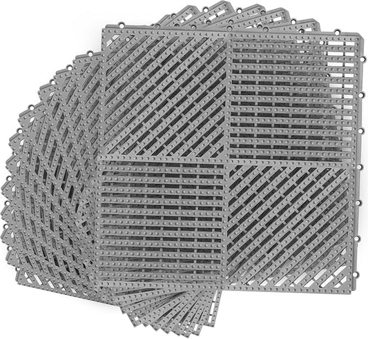 MYFAMIREA Modular Interlocking Cushion 12 Pack 11.8" x 11.8" Rubber Floor Tiles by MYFAMIREA