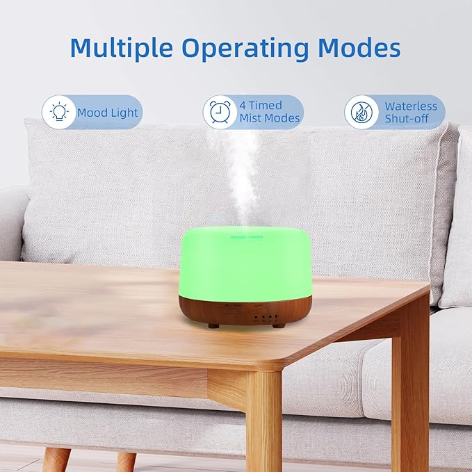 300ML Essential Oil Diffuser Aromatherapy Diffuser, Quiet 8 Hours Operation - Image 6