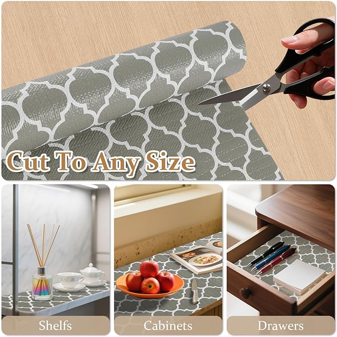 FINNEZ Drawer and Shelf Liner for Kitchen Cabinet Non Adhesive Non Slip 17in x - Image 7