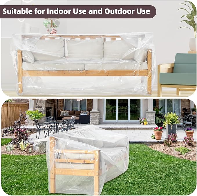 Yotelab Plastic Couch Cover for Moving, Sofa Bag Cover Protector, Furniture - Image 5