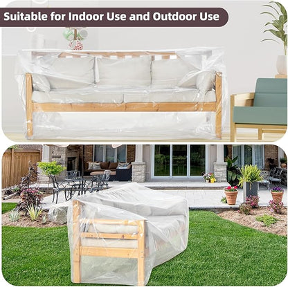 Yotelab Plastic Couch Cover for Moving, Sofa Bag Cover Protector, Furniture - Image 5