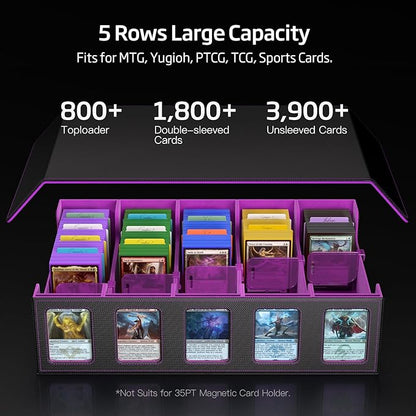 Trading Card Storage Box 5-Row 3900+ Capacity, TCG MTG Card Case - Image 3