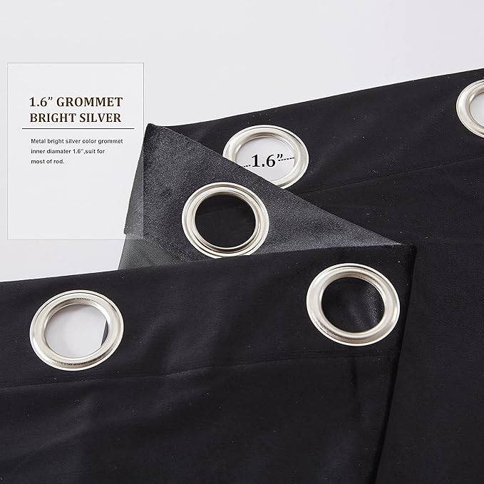 Luxury Black Decorative Velvet Curtains 102 inches Elegant Living Room Curtain - Image 4
