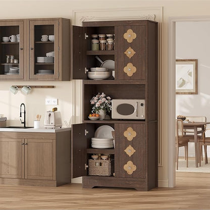 Garvee 72" Tall Pantry Cabinet, Kitchen Hutch Storage Cabinet - Image 7