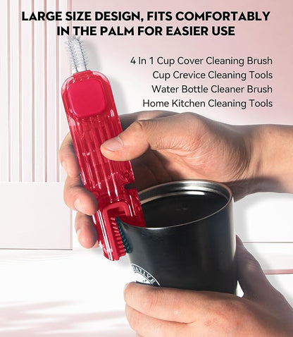 4 in 1 Cup Lid Gap Cleaning Brush, Mutipurpose Tiny Silicone Cup Holder Cleaner - Image 4
