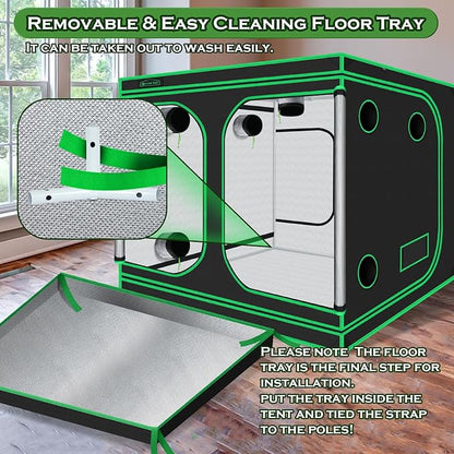Grow Tent 96"x96"x78", High Reflective Mylar Dark Room - Image 6