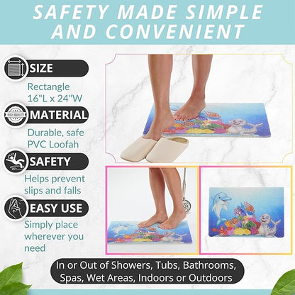 ENKOSI Loofah Non-Slip Shower and Bath Mat - Image 3