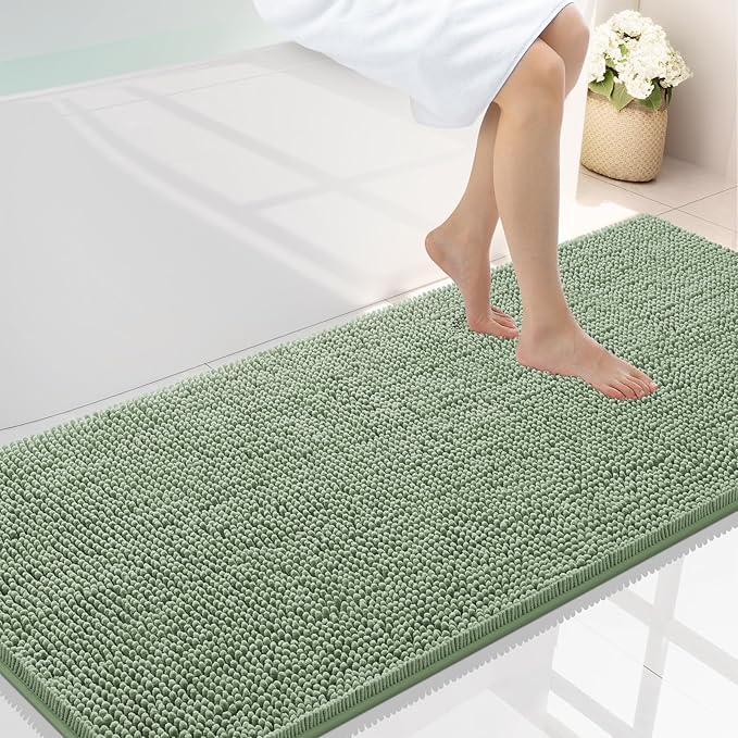 Smiry Luxury Chenille Bathroom Rugs 59x24, Extra Soft and Absorbent Shaggy Bath by Smiry