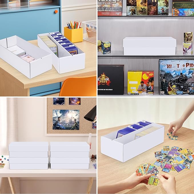 Trading Card Storage Box 2 Pack–1600 Count Cardboard Organizer - Image 6