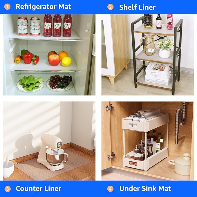 PABUSIOR Clear Cabinet Drawer Liner: Translucent Waterproof Shelf Liners 15.8" - Image 8